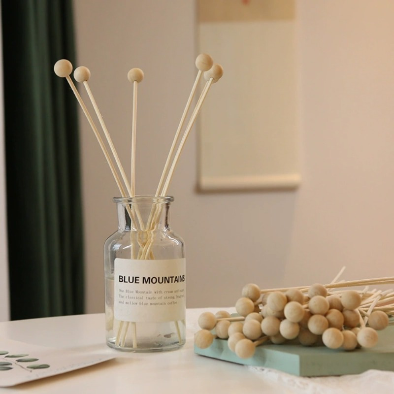 Reed Diffuser Set - 30 adet/grup Ateşsiz Ahşap Top Aroma